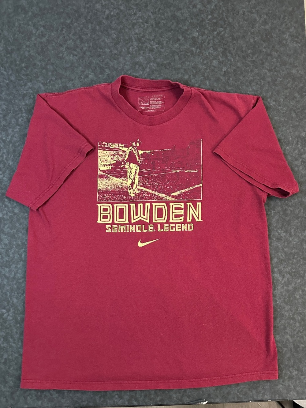 Y2K Nike Seminole Legend Bobby Bowden Florida State FSU T Shirt Size Large